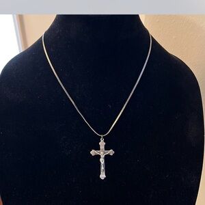 925 Sterling Silver Cross Pendant Necklace